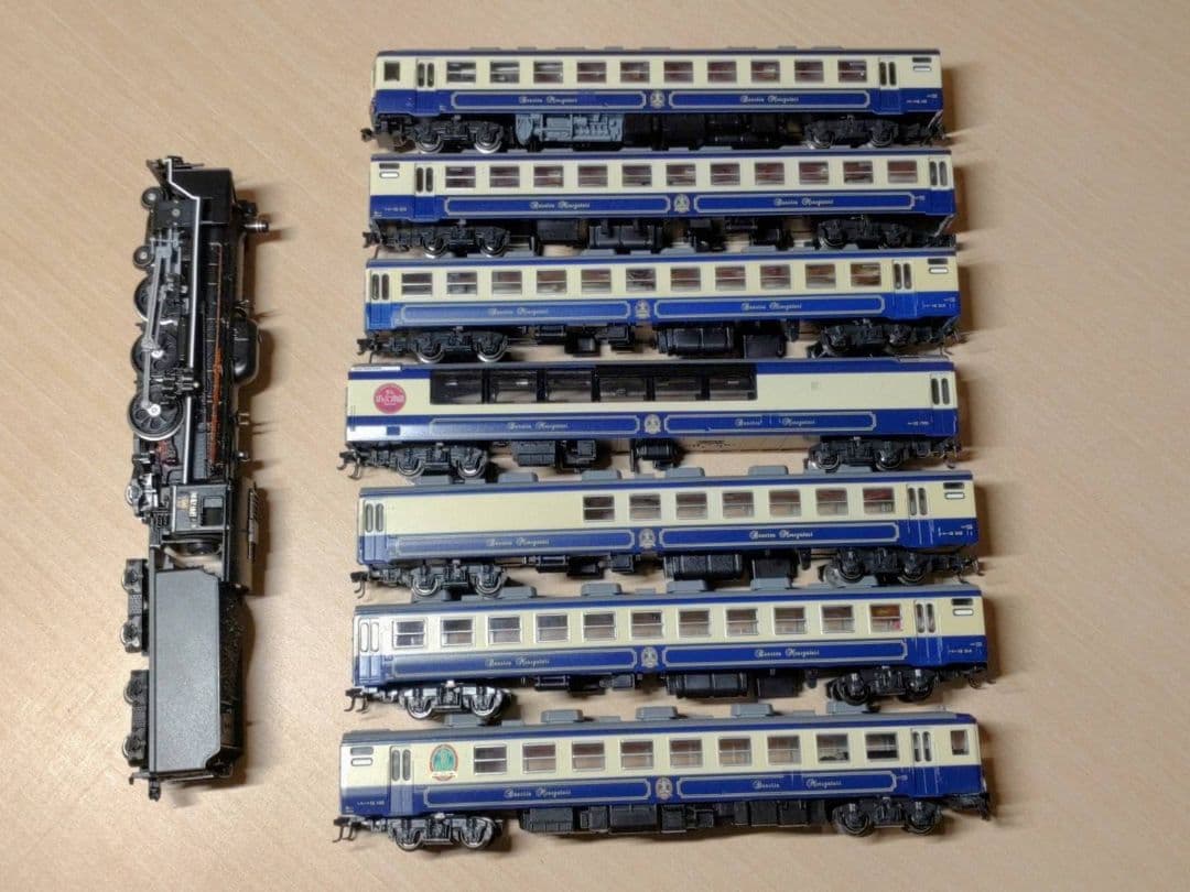 KATO Nゲージ ばんえつ物語号 青客車7両 C57-180号機 ジャンク品