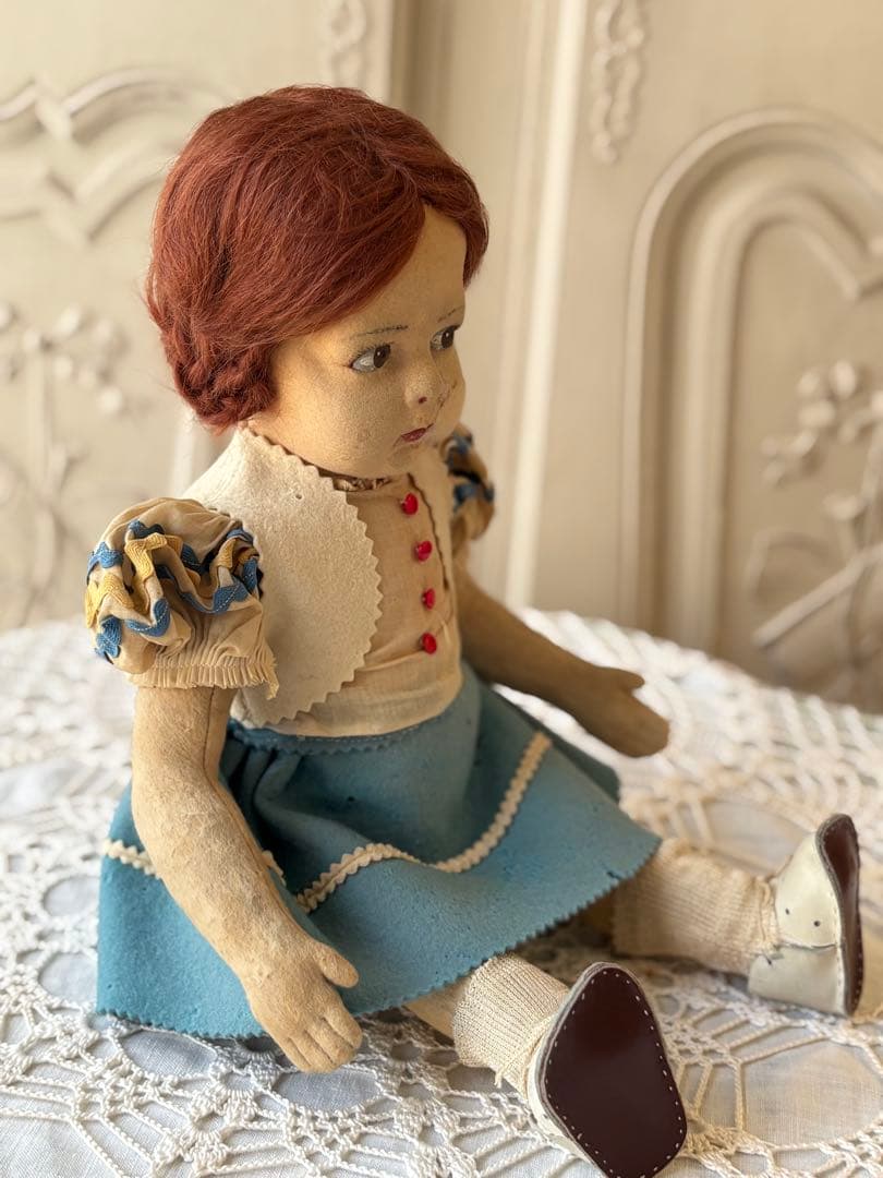 ♡ アンティーク　可愛い少女　オールド・レンチドール　LENCI フェルト人形