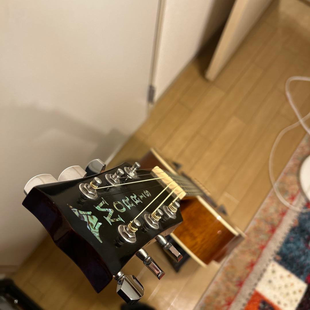 MorrisG-021 RBS 縦ロゴトップ単板フレイムマホガニー純正ギグバッグ