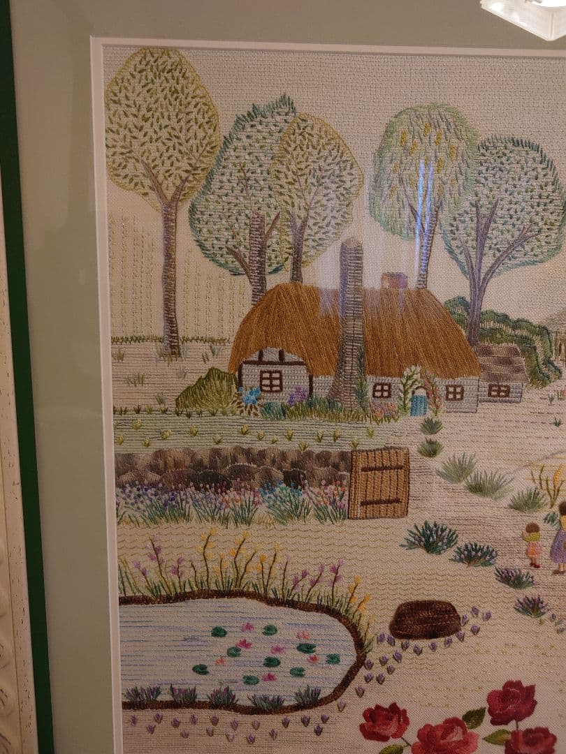 刺繍作品　額付き