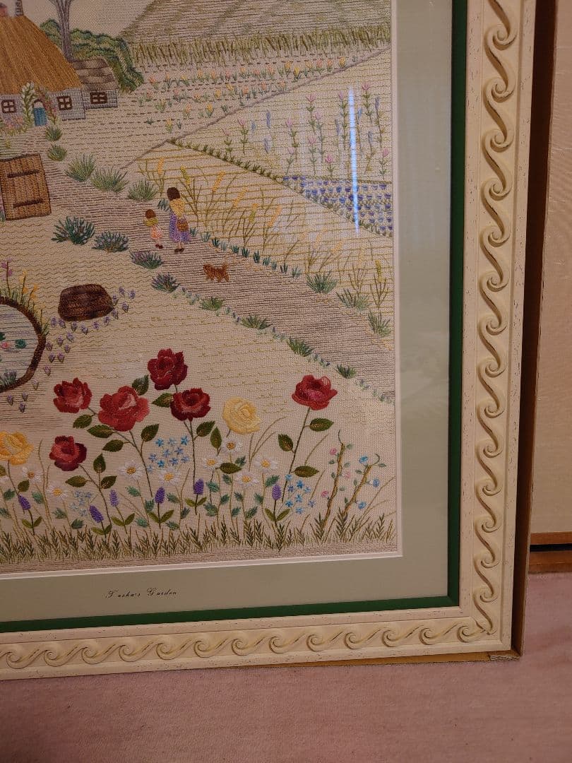 刺繍作品　額付き