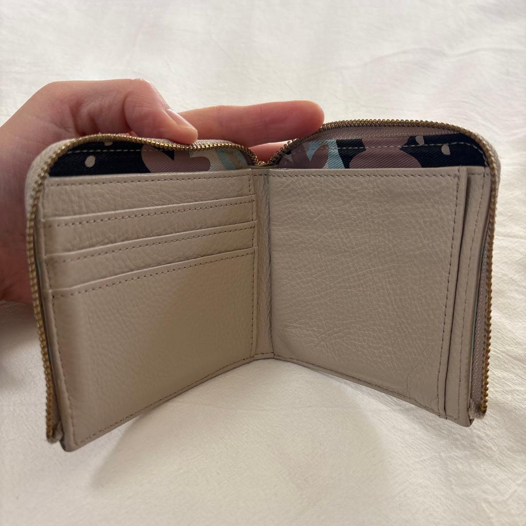 イアンヌ IANNE 二つ折り財布 シェル柄 本革 貝装飾 定価29,700円