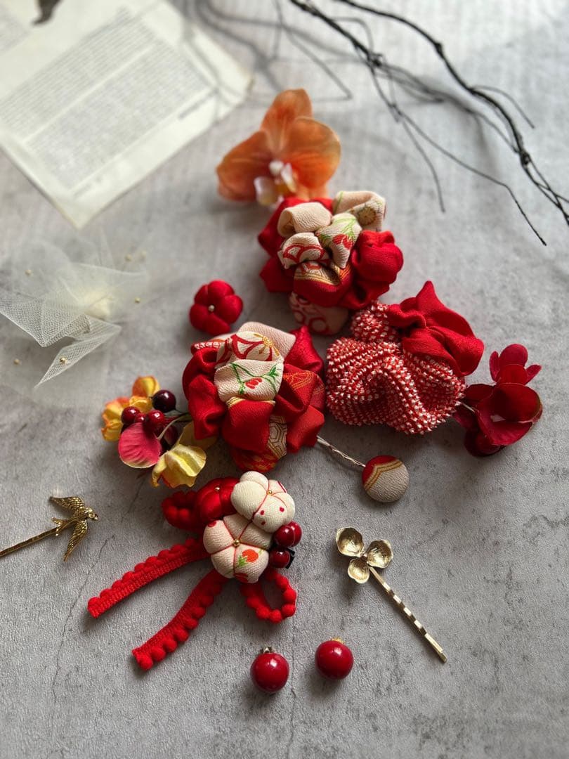 m*o様 七五三　七五三髪飾り　ヘッドドレス　着物髪飾り　リメイク髪飾り　061