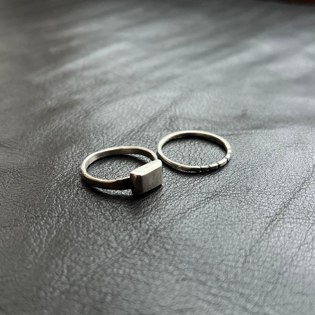 フランス　スターリング　シルバー　リング　セット　ヴィンテージ　JU