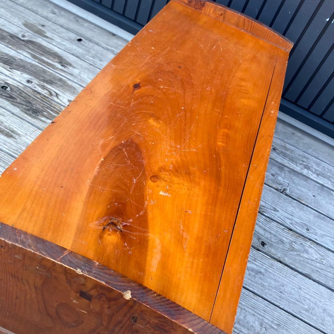 昭和レトロ ヴィンテージ 古家具 木製文机 引き出し付き座卓 書斎机 無垢材