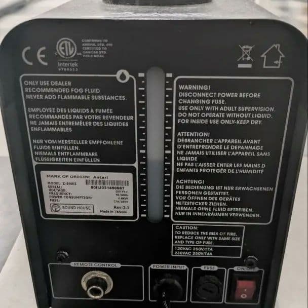Antari Z-800 II フォグマシン スモークマシン 予備専用リキッド付