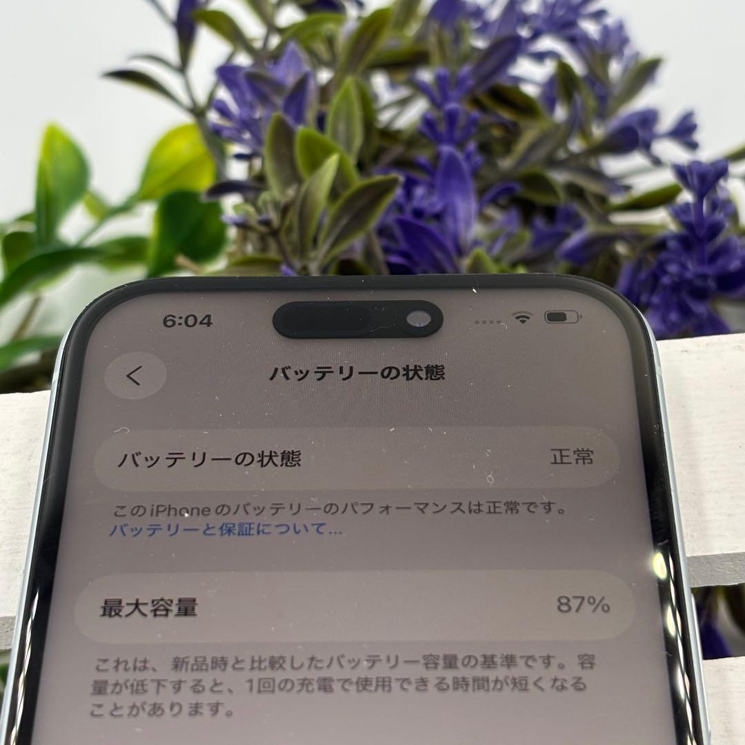 【美品】iPhone15 128GB ブルー 234