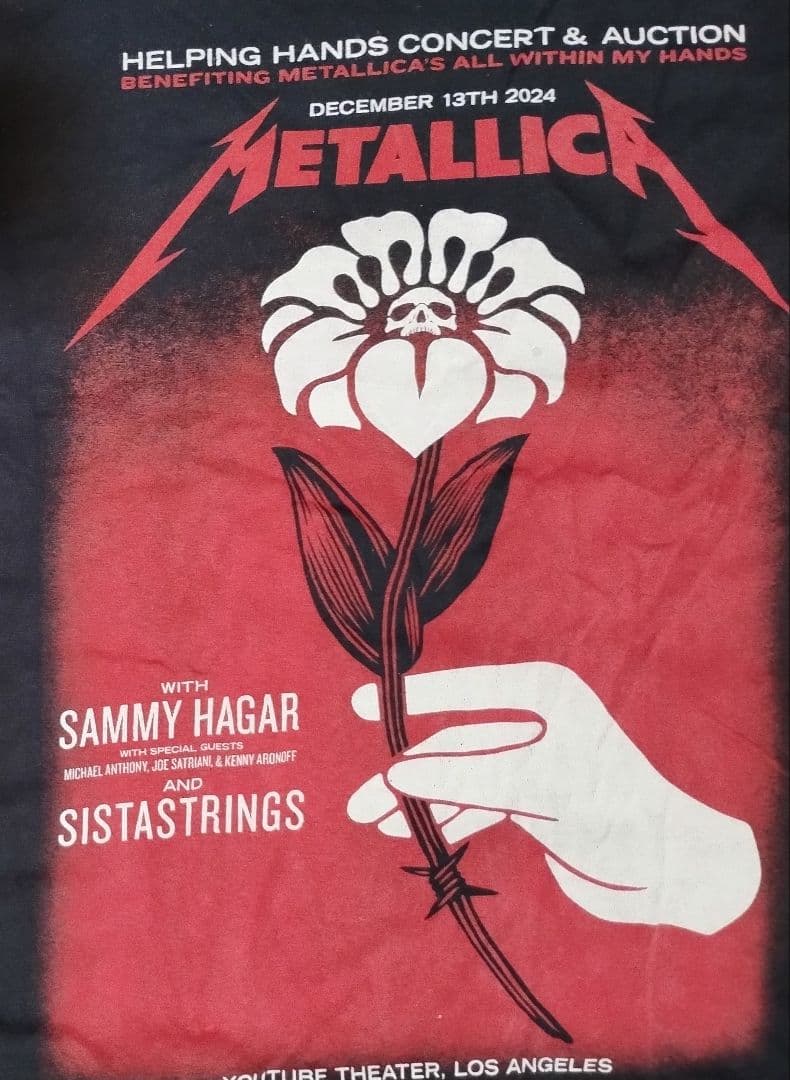 メタリカ 24年12月 ヘルピングハンズ@LA youtubeシアター Tシャツ