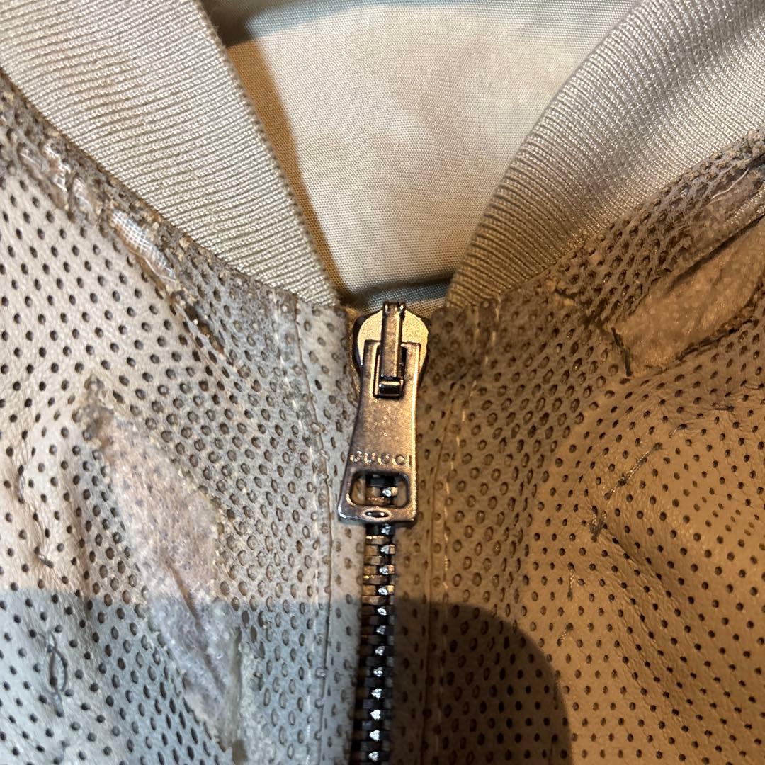 フェード加工古着GUCCI レザー ボロジャケット イタリア