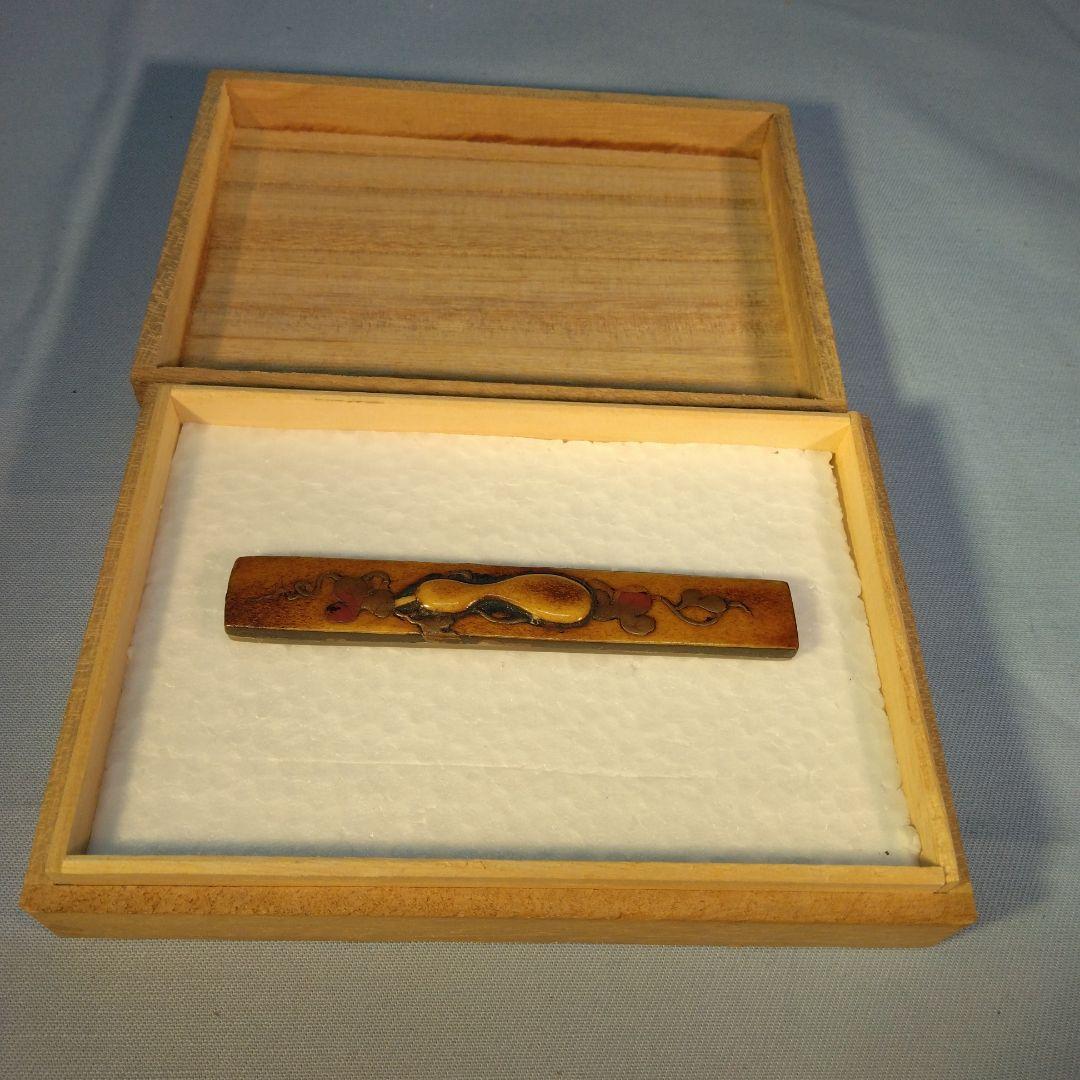 小柄袋　彫刻　蒔絵　珍品