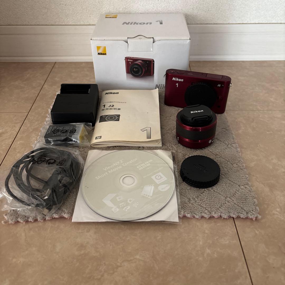 ★人気色レッド★ Nikon 1 J2 ミラーレス一眼カメラ