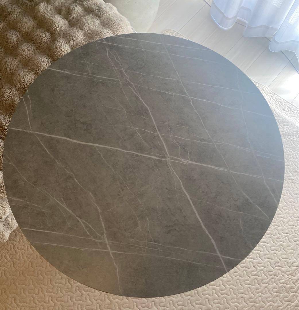 円形大理石風ダイニングテーブル、セラミックテーブル