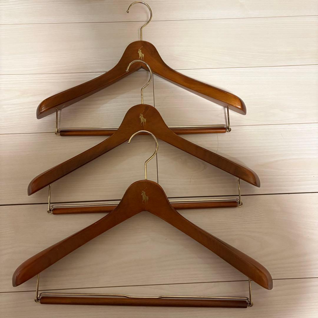 POLO RALPHLAUREN スーツ用　木製　太ハンガー　3本セット