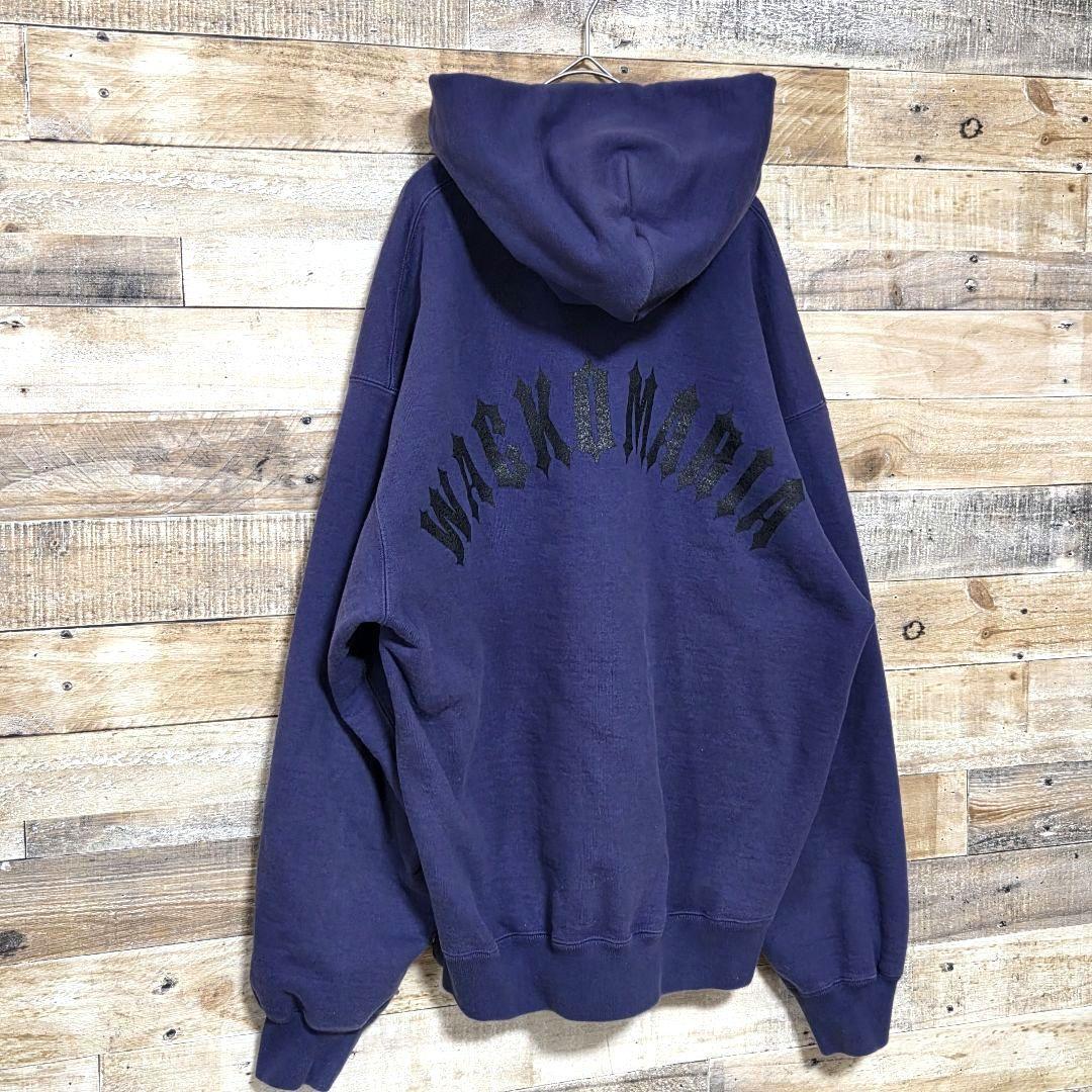 【希少L】ワコマリア パーカー ロゴ刺繍 バックプリント ヘビーウェイト生地