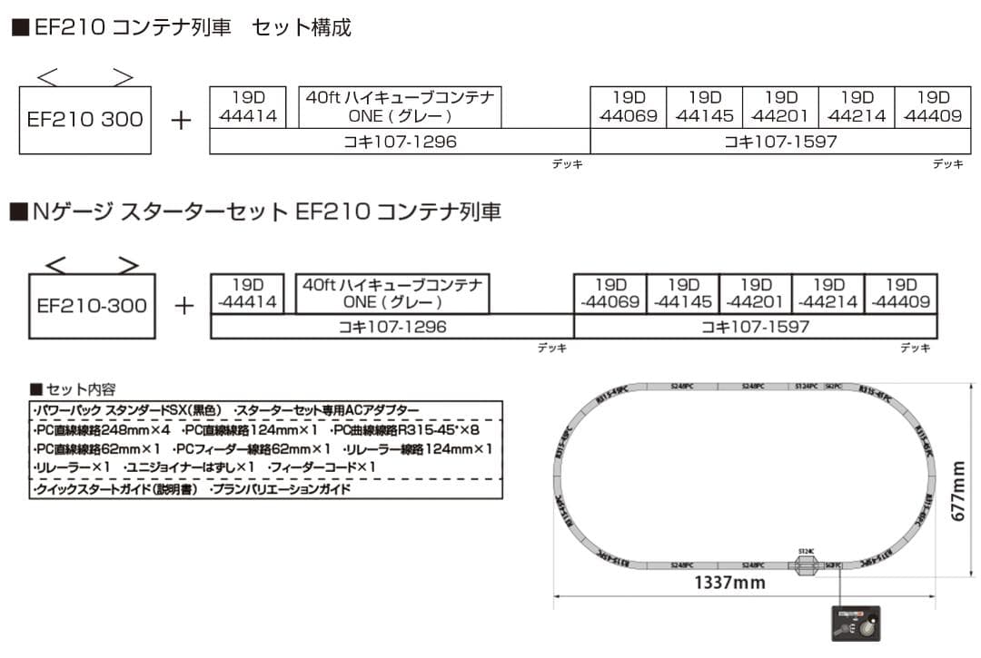 KATO 10-045 EF210コンテナ列車 3両セット JR貨物用機関車