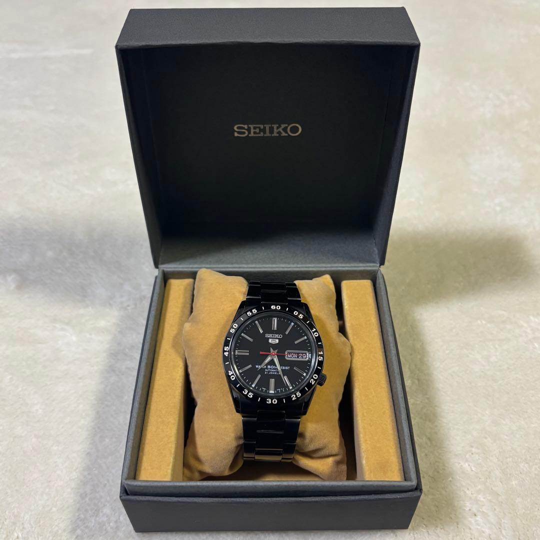 【美品】SEIKO5 自動巻きSNKE03K1 ブラック 黒い稲妻 セイコー