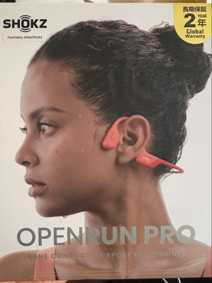 骨伝導イヤホン OPEN RUN PRO 2 オレンジ　サーモンピンク