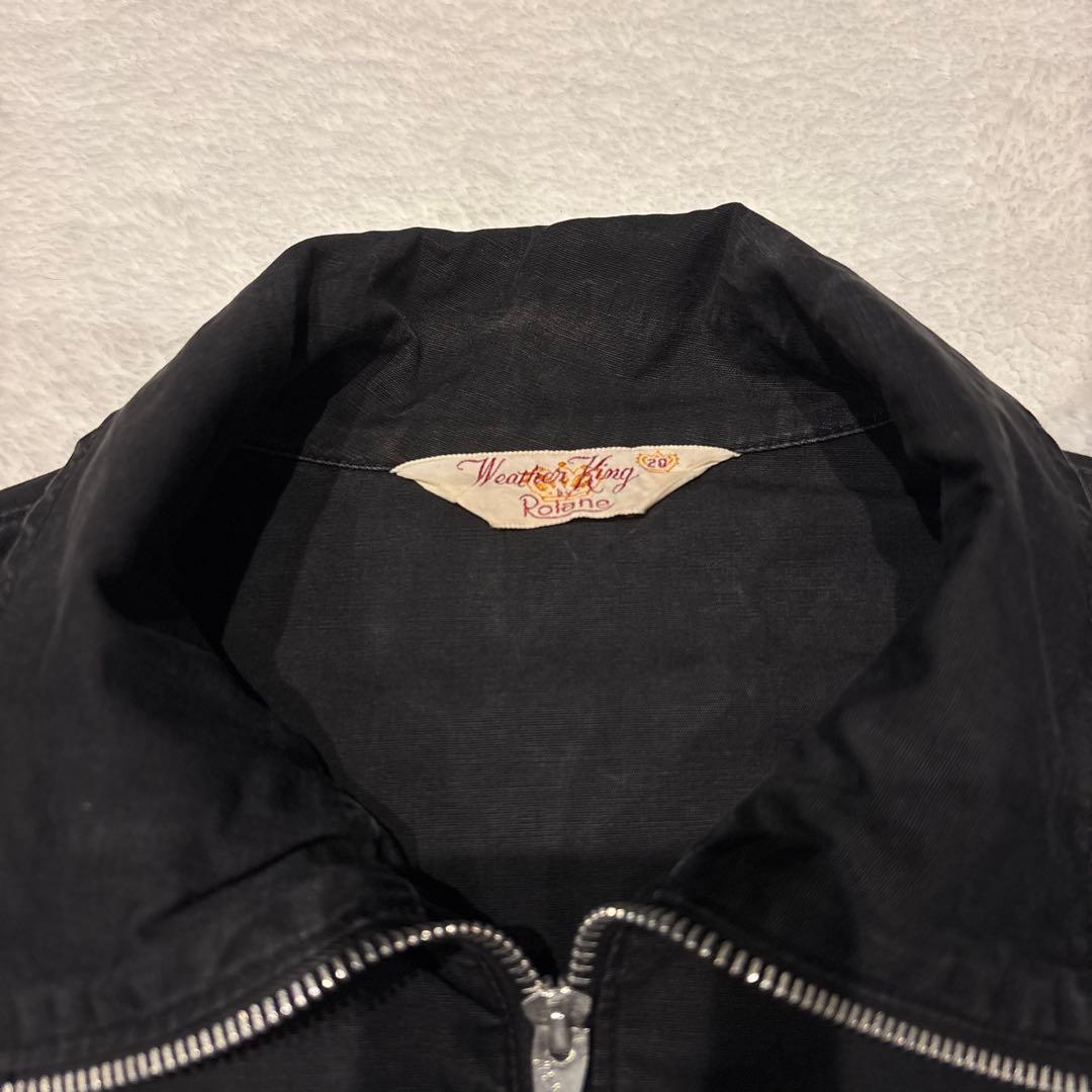 50s60s〜ブラック　黒　スイングトップ　コットン混　ヴィンテージ　ドリズラー