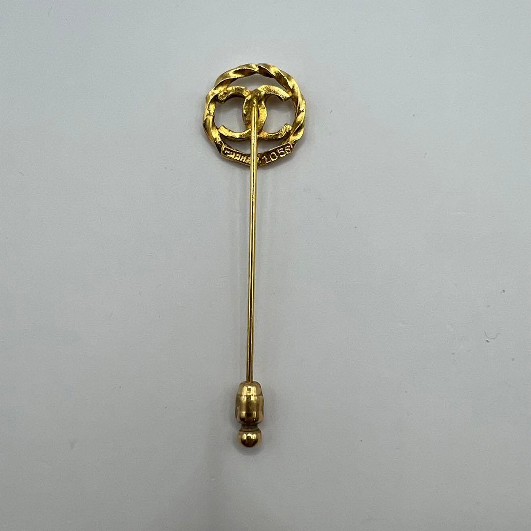 【極美品】シャネル ピンブローチ ココマーク ゴールド サークル