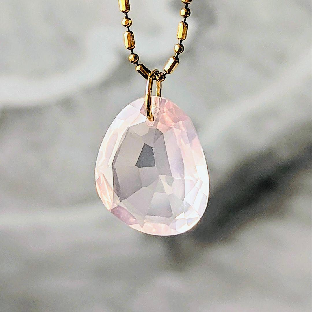 ♢N♢K18 ローズクォーツ 6ct ネックレスチャーム ペンダントトップ