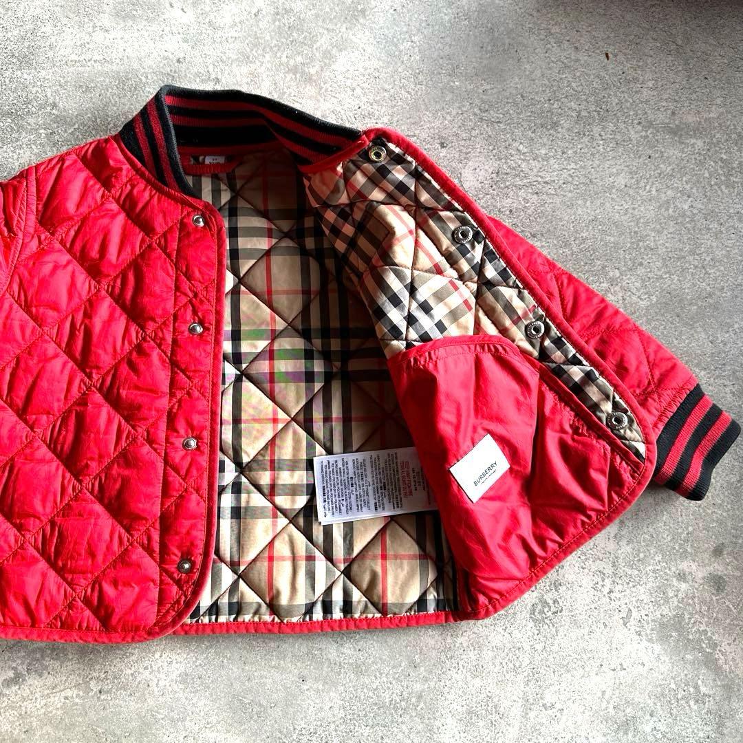 送料無料)バーバリー/キッズ/キルティング/ブルゾン/赤