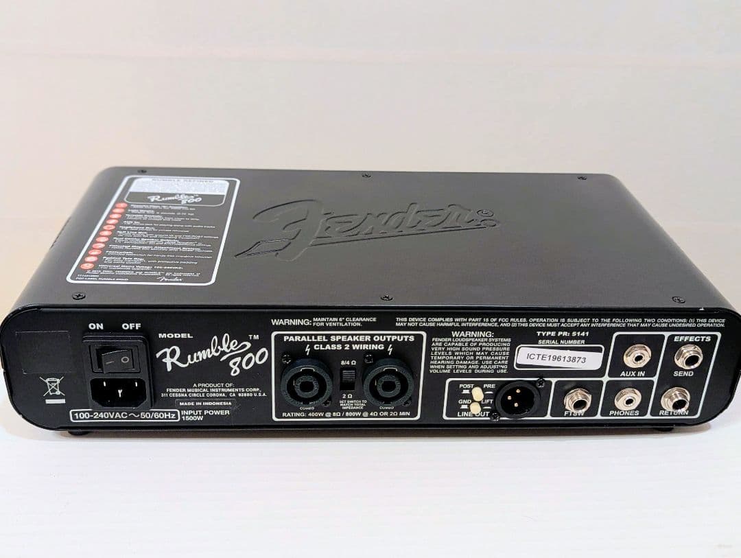 Fender Rumble 800【動作確認済・付属品完備】ベースアンプヘッド