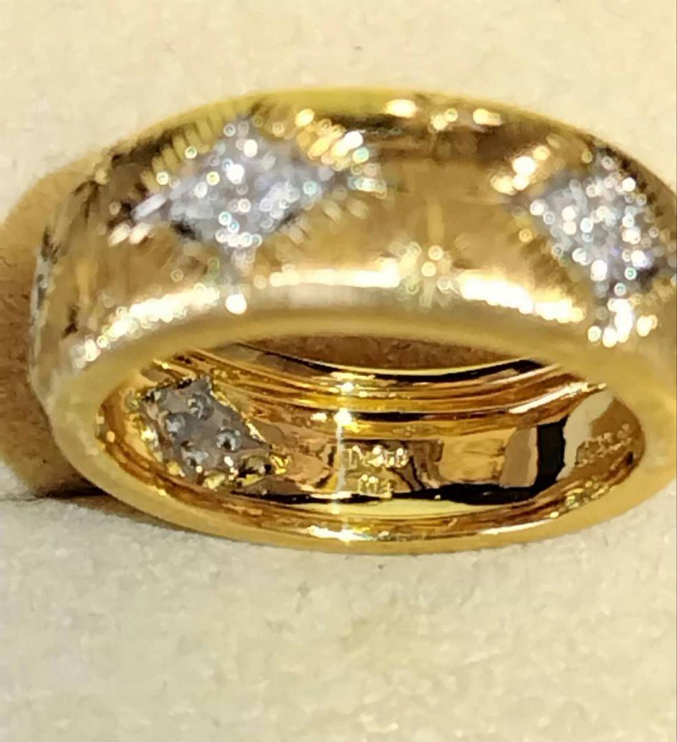 mwoフィレンツェ彫りK1&PT 950ダイヤモンドリング