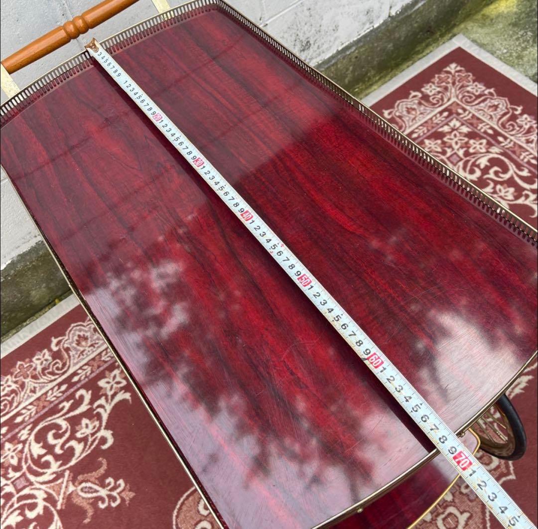 古家具 アンティークデザイン◾️キッチンワゴン 台車 木製ウッドハンドル