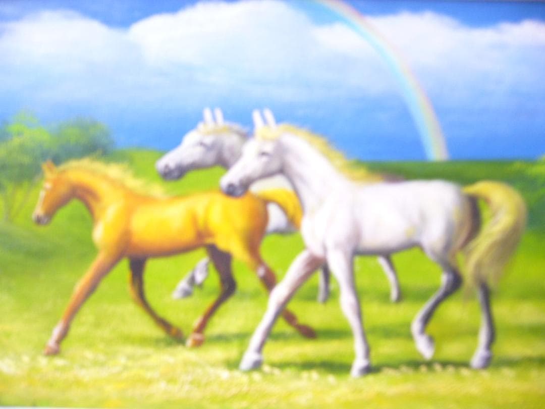 笠野大介 絵画 油絵 肉筆油絵 動物画 ３頭馬