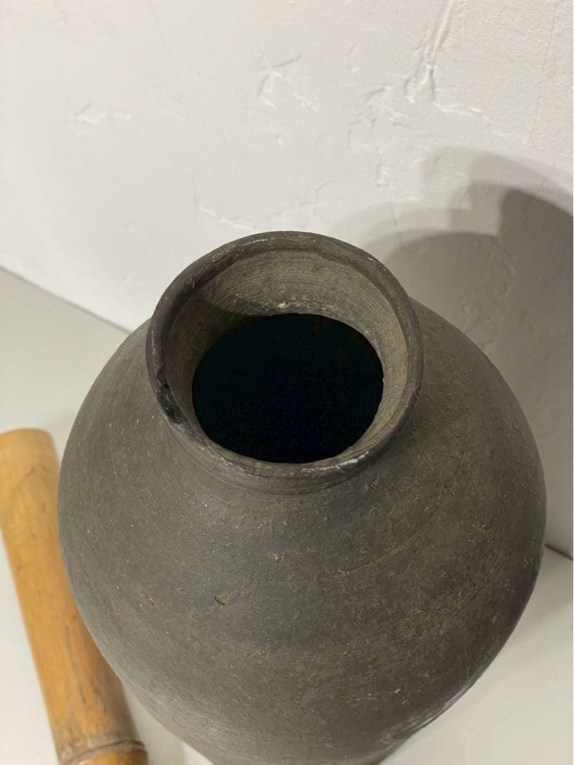 須恵器 古陶磁 壺 花瓶 インテリア 時代物 朝鮮【骨董・アンティーク】