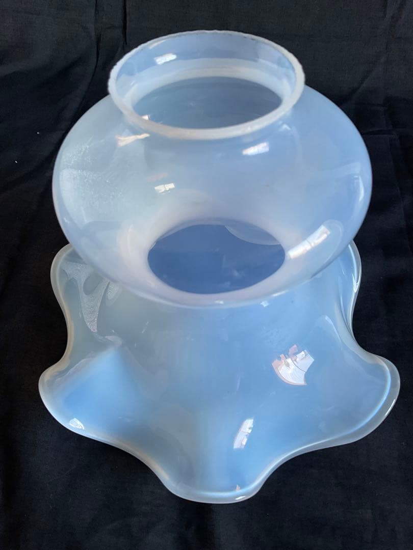 古いフランス製「美しいオパールセントガラスのランプシェード」バレリーナ/踊り子