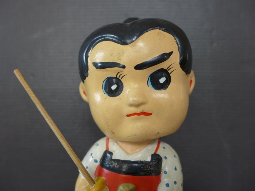 時代物【良品】昭和30年代　赤胴鈴之助　首振り人形陶器彩色 少年画報 昭和レトロ