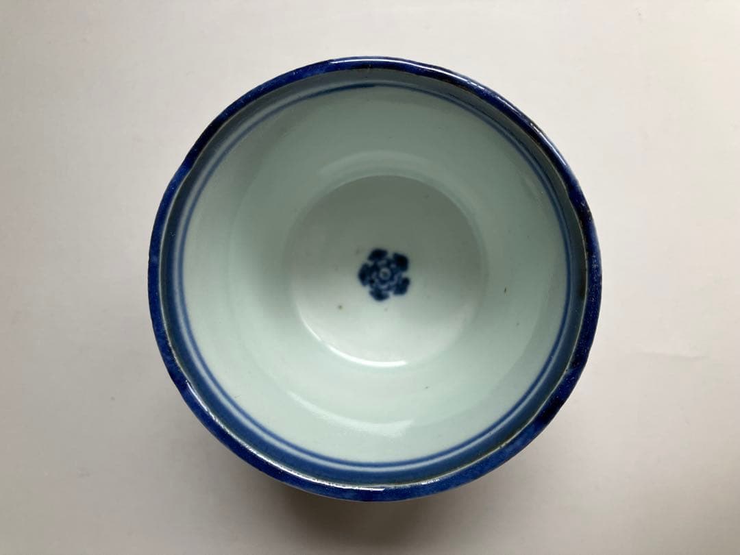 江戸中期頃　古伊万里　瓔珞紋　蕎麦猪口　渦巻紋　骨董　アンティーク　酒器