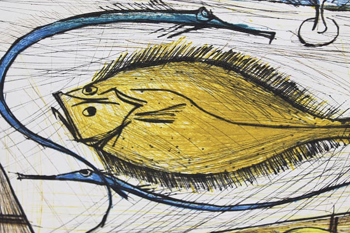 ビュッフェ 【舌平目】 エッチング