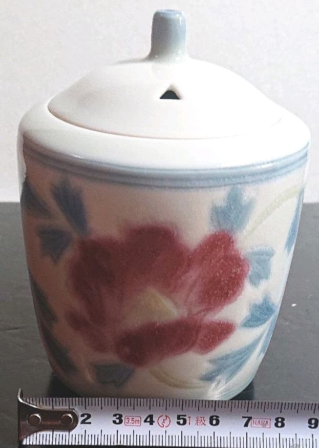 森洋作品 彩瓷牡丹紋香炉