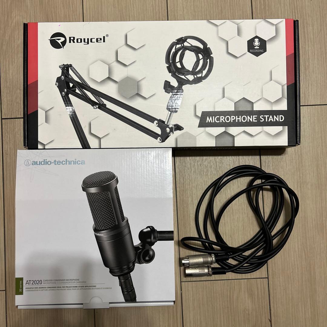 レコーディングセット（マイク、マイクスタンド（少し問題あり）、マイクキューブ）