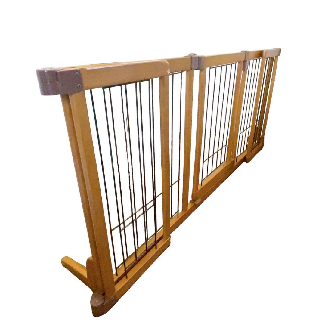 【極美品】Richell 木製おくだけドア付きゲート L ブラウン ペット用