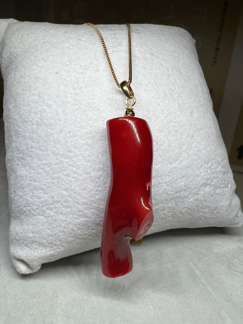 まにこ様用！！【極上の純国産☆】天然血赤珊瑚　高知県産　21.090ct k18