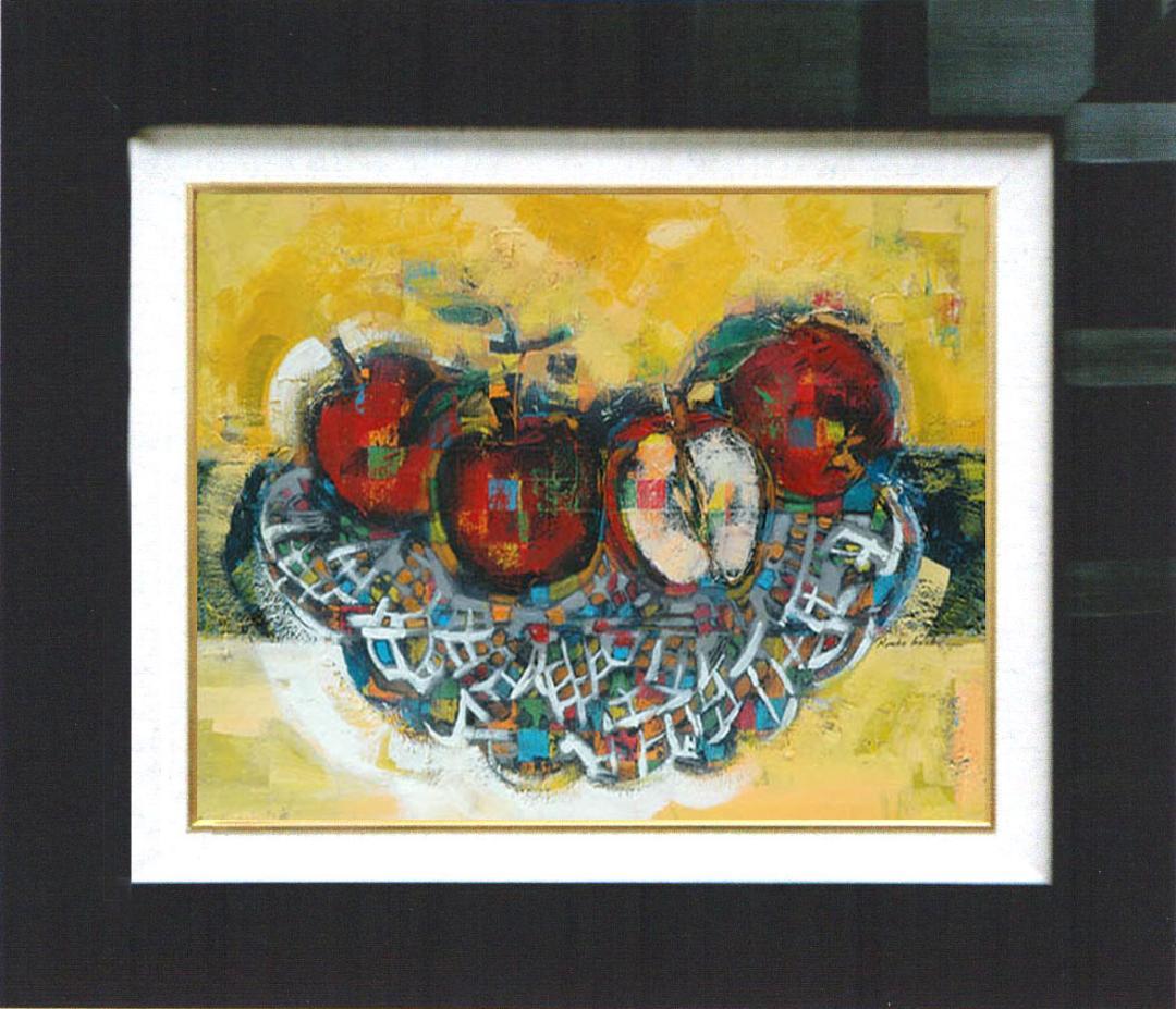 油絵 菅家令子 絵 絵画 インテリア uF6-060110 静物 果物