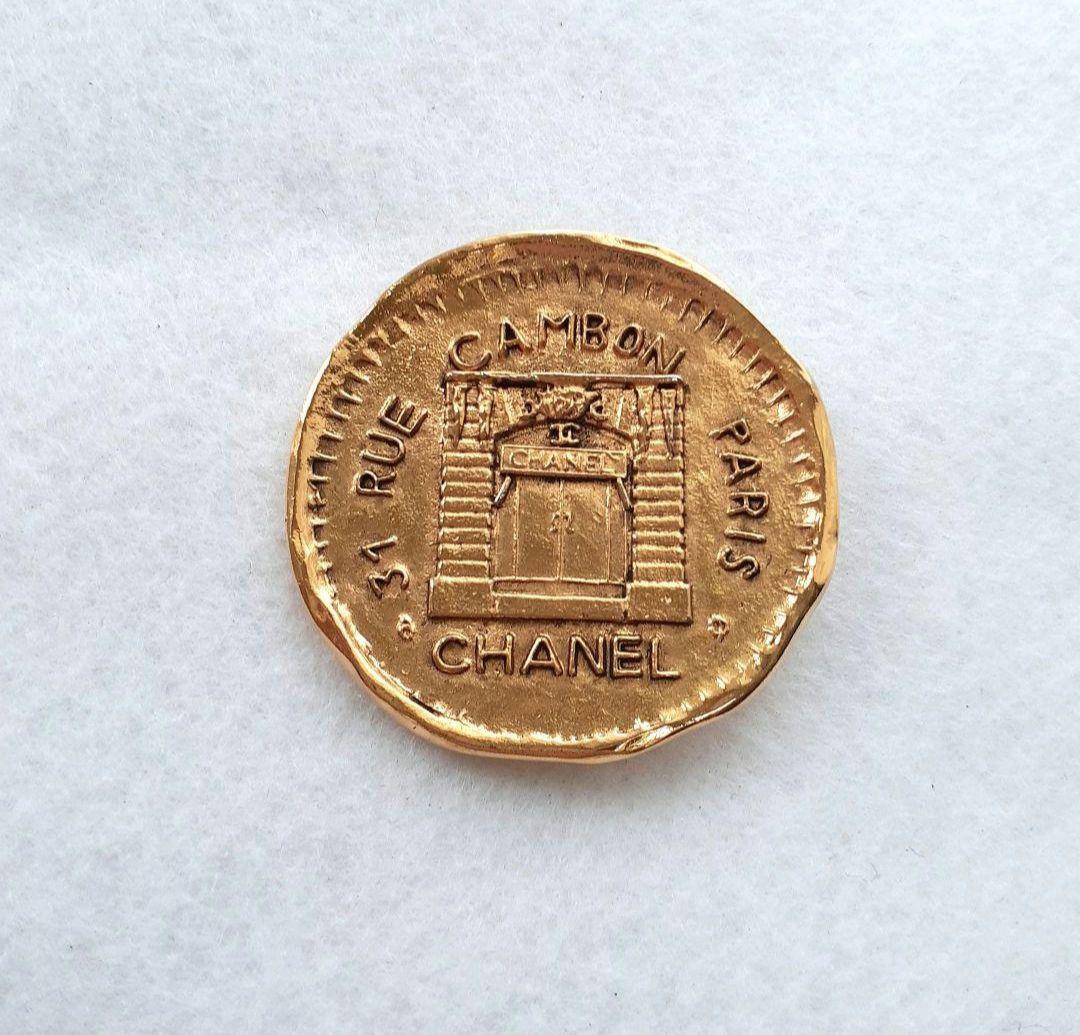 ⭐CHANEL⭐　シャネル　ココマーク　カンボン　ラウンド　ブローチ　ゴールド