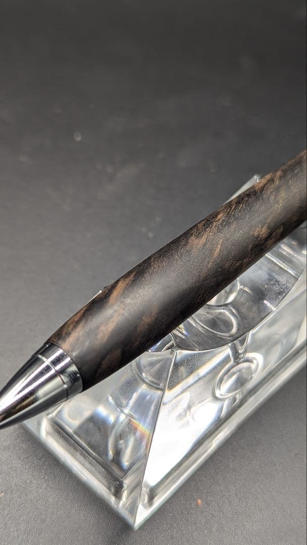 210ペン工房翌檜　極上　黒柿　孔雀杢　木軸シャーペン　木軸ボールペン　銘木