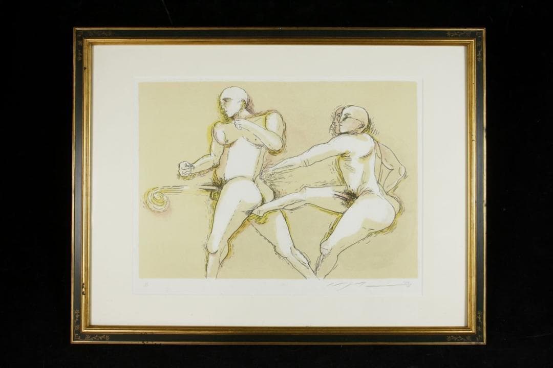 池田満寿夫 おんな・おとこ「シュミーズの色事」 リトグラフ 10号 鉛筆サイン