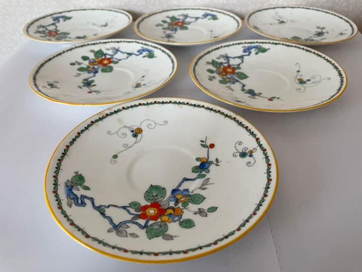 Shelley ティーカップ トリオ 6客セット  +  プレート 1枚