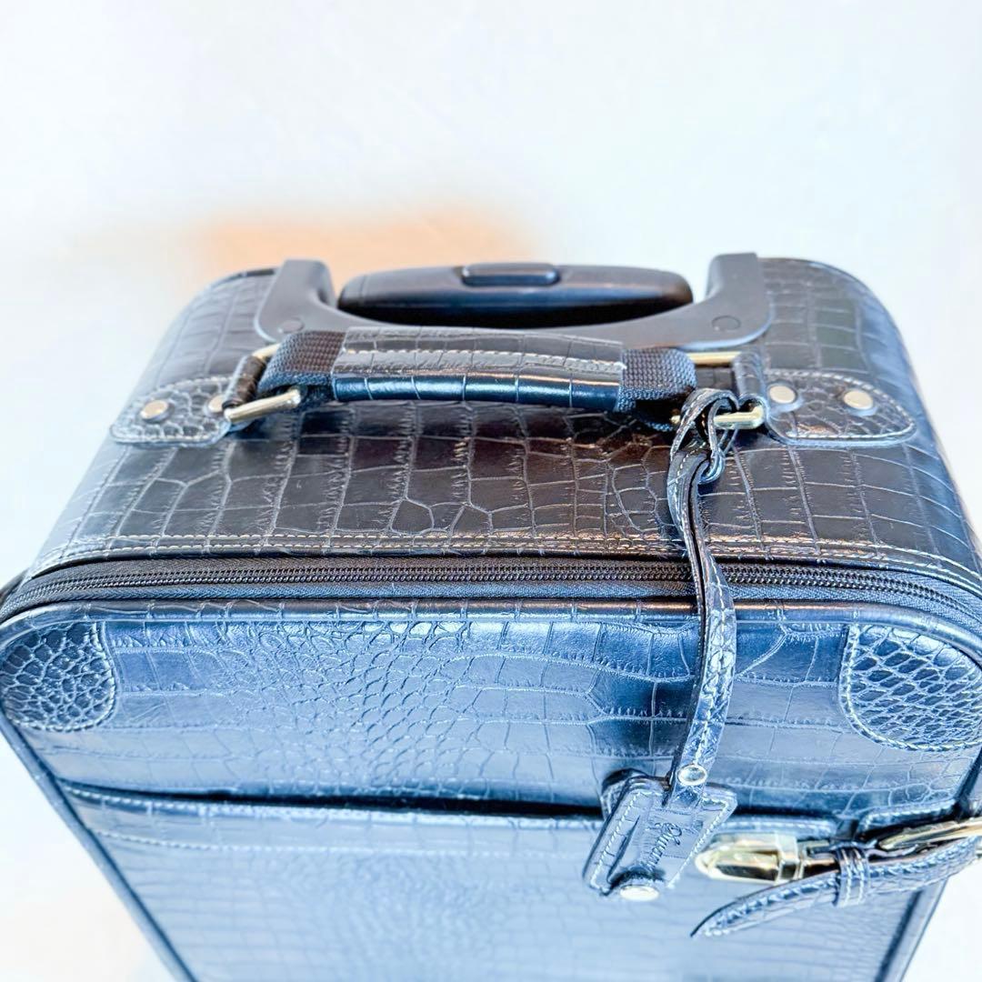 SWANY スワニー クロコ型押し キャリー ブラック