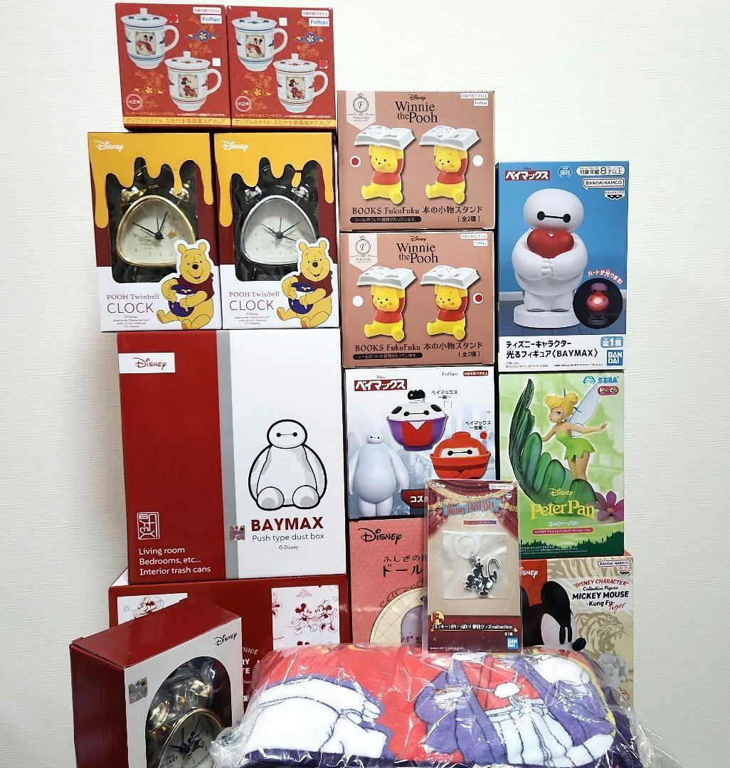 ディズニー　グッズ　フィギュア　時計　スタンド　ミッキー　ベイマックス　丼　毛布