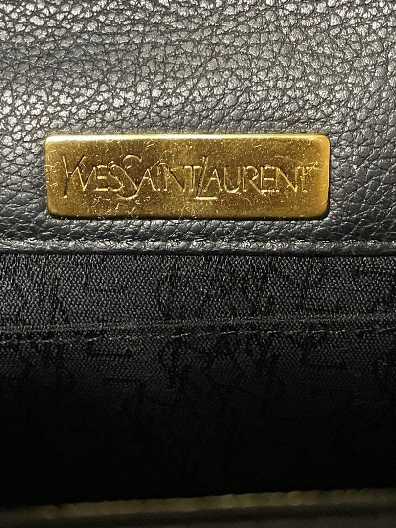 極 美品 イヴサンローラン YSL ロゴ レザー 2way ショルダーバッグ