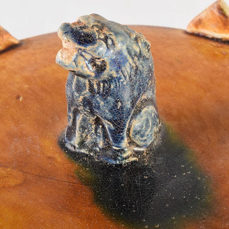 中国　唐三彩　蓋壷　飾壷　C　R8539H