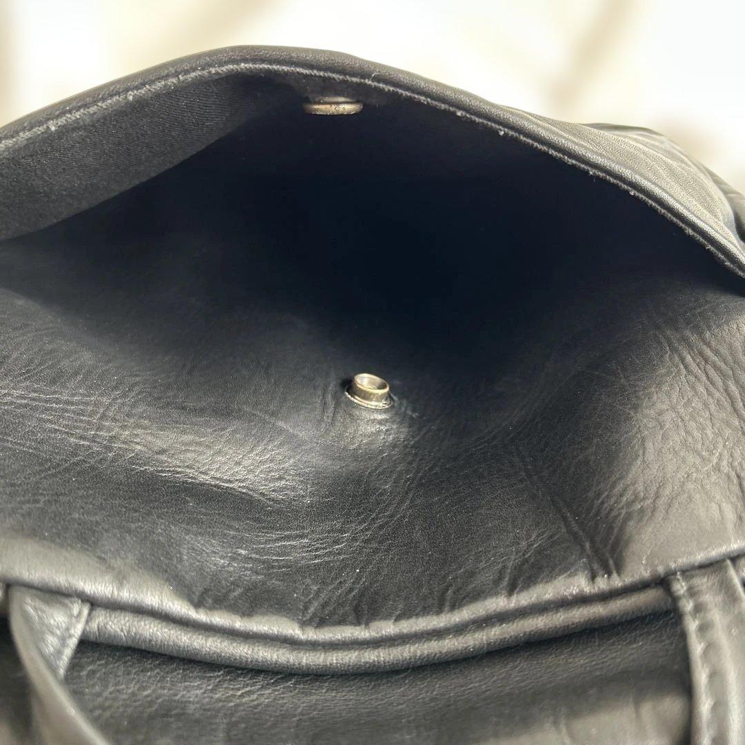 ダンサーカレバッグ　レザーショルダーバッグ　Lサイズ ブラック