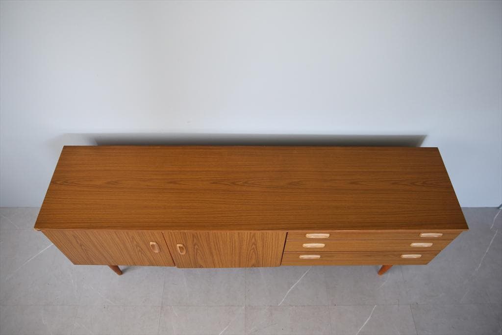 英国アンティークSCHREiBER製サイドボード/木製机テレビ台(91-180)