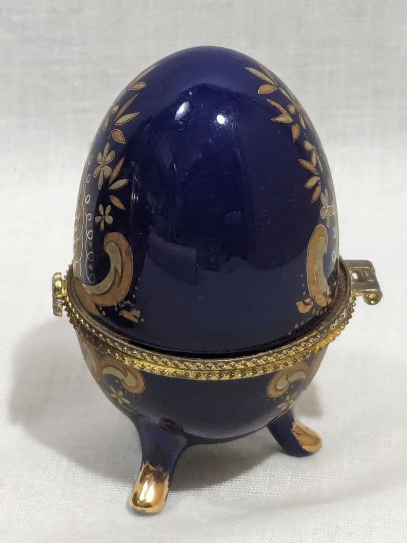 Meissen　マイセン　卵型ジュエリーボックス　大·小　置物　オブジェ　陶器